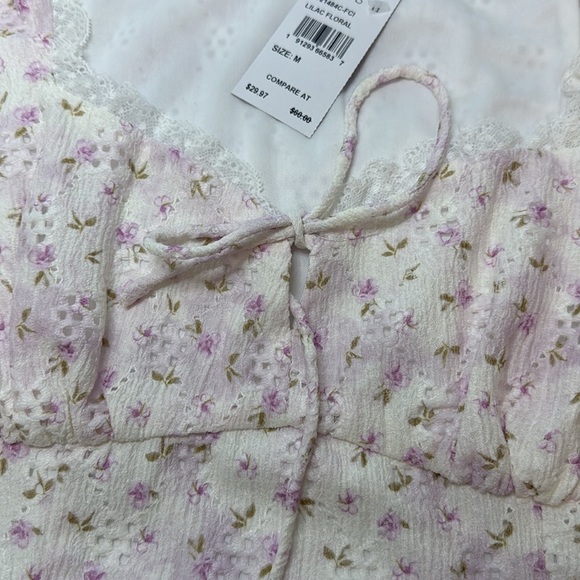 Lush Pink and White Floral Crop Top - Picture 5 of 5